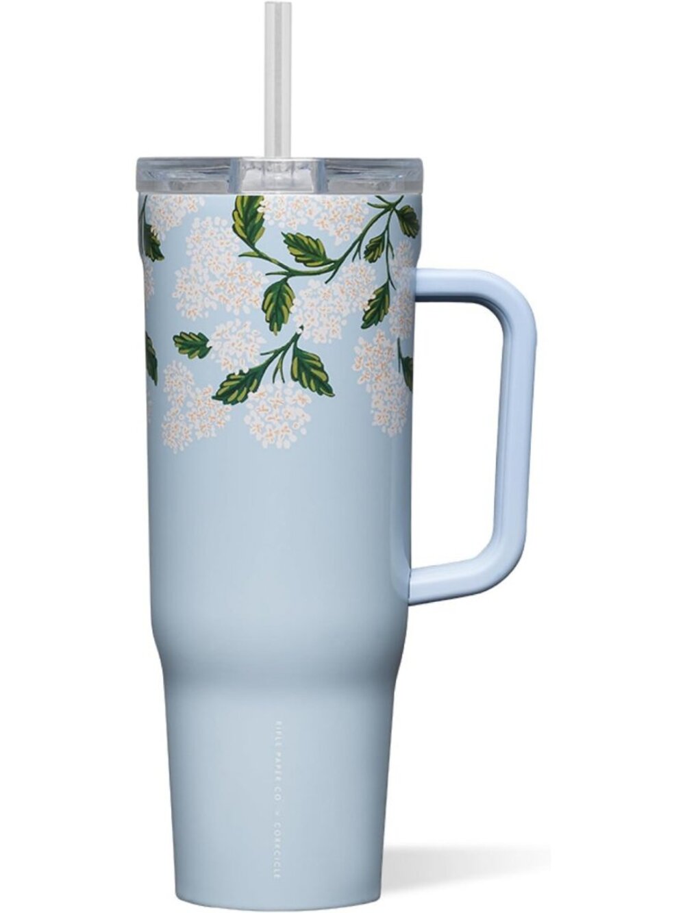40 oz Gloss Blue Hydrangea Insulated Tumbler - Perfect for Travel & Outdoor Use